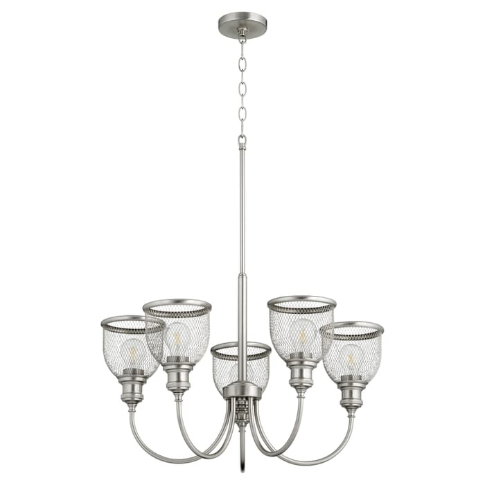 Quorum Omni 5-Light 18" Transitional Chandelier in Satin Nickel Quorum Omni 5-Light 18" Transitional Chandelier in Satin Nickel