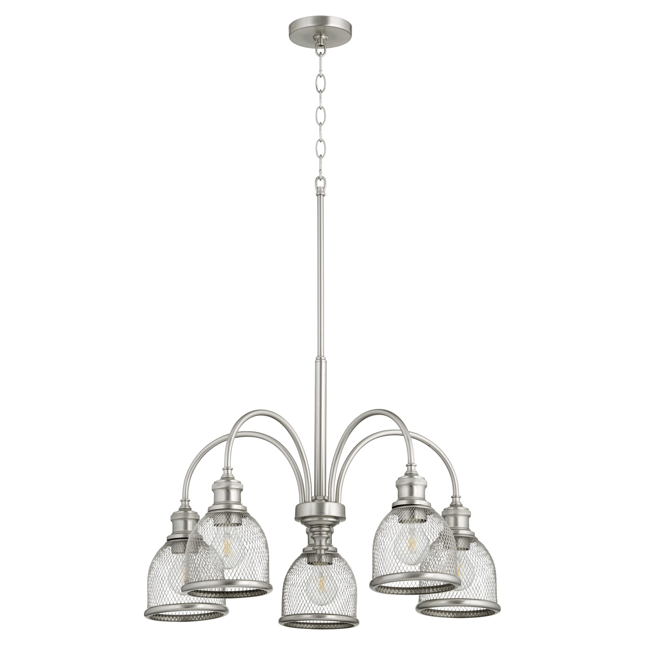 Quorum Omni 5-Light 18" Transitional Chandelier in Satin Nickel