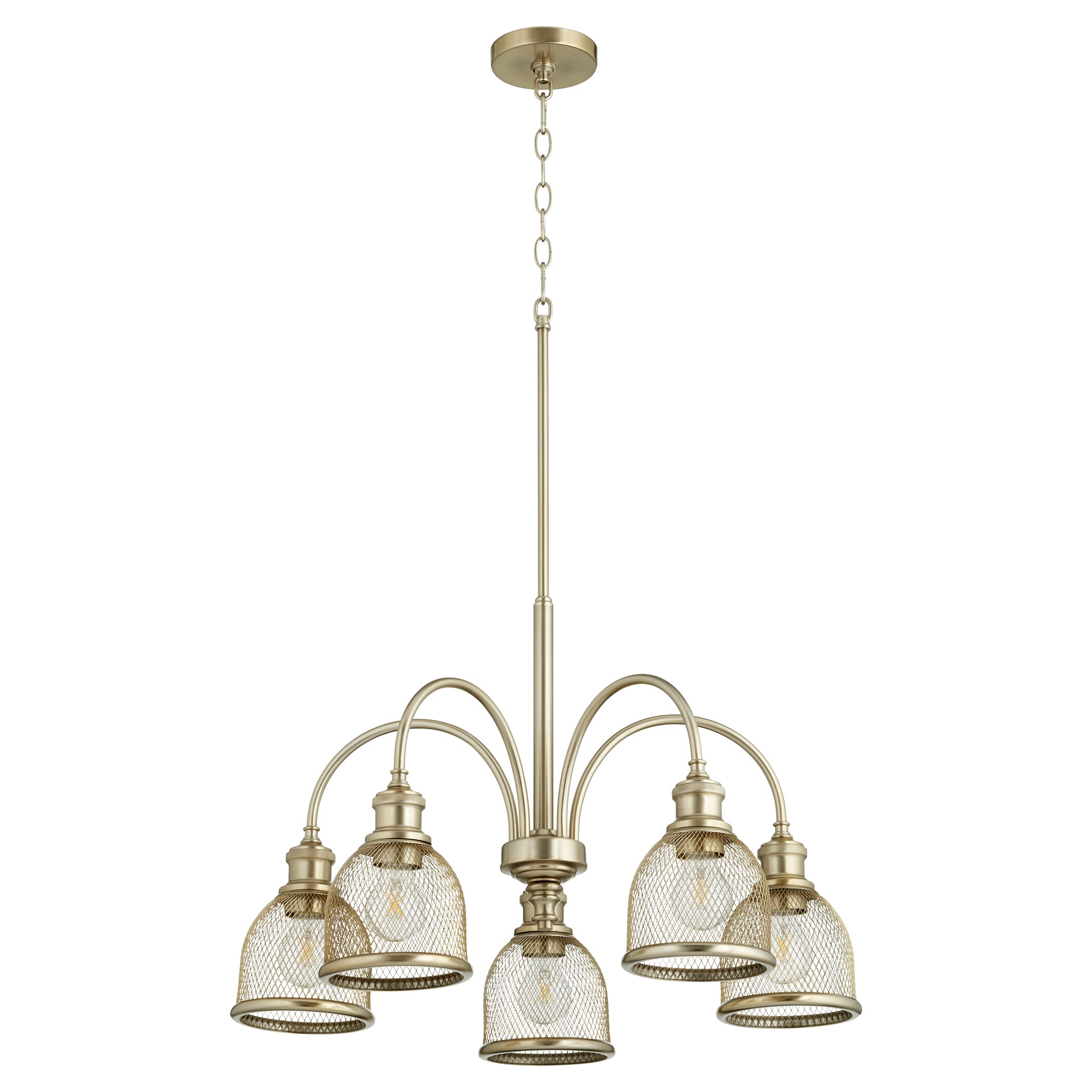 Quorum Omni 5-Light 18" Transitional Chandelier in Aged Brass