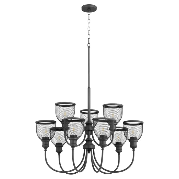 Quorum Omni 9-Light 25" Transitional Chandelier in Noir Quorum Omni 9-Light 25" Transitional Chandelier in Noir
