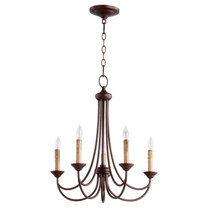 Quorum Brooks 5-Light 24" Transitional Chandelier in Oiled Bronze Quorum Brooks 5-Light 24" Transitional Chandelier in Oiled Bronze