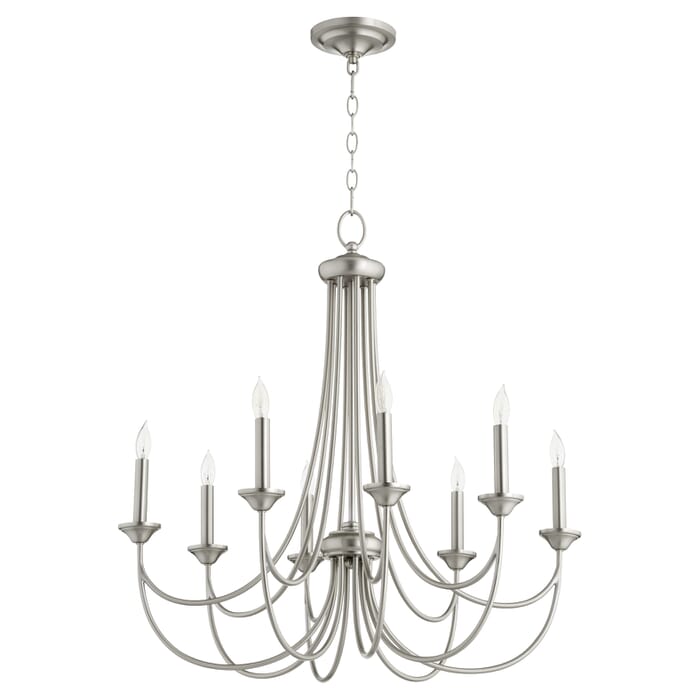 Quorum Brooks 8-Light 30" Transitional Chandelier in Satin Nickel Quorum Brooks 8-Light 30" Transitional Chandelier in Satin Nickel