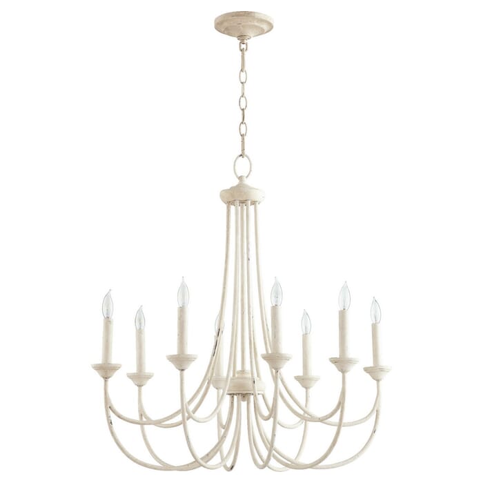 Quorum Brooks 8-Light 30" Transitional Chandelier in Persian White Quorum Brooks 8-Light 30" Transitional Chandelier in Persian White