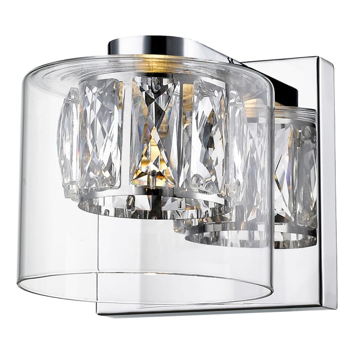 Private Collection 1-Light LED Bathroom Vanity Light in Mirrored Stainless Steel Private Collection 1-Light LED Bathroom Vanity Light in Mirrored Stainless Steel