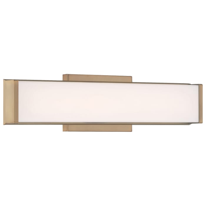 Citi 1-Light LED Bathroom Vanity Light in Antique Brushed Brass Citi 1-Light LED Bathroom Vanity Light in Antique Brushed Brass