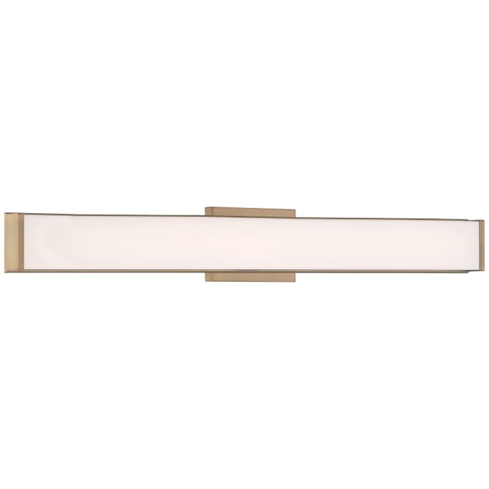 Citi 1-Light LED Bathroom Vanity Light in Antique Brushed Brass Citi 1-Light LED Bathroom Vanity Light in Antique Brushed Brass