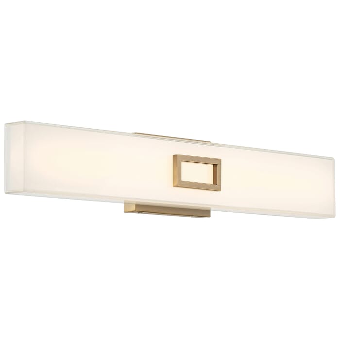 Restore 1-Light LED Bathroom Vanity Light in Antique Brushed Brass Restore 1-Light LED Bathroom Vanity Light in Antique Brushed Brass