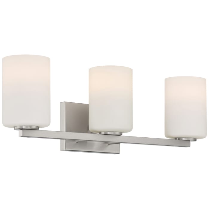 Sienna 3-Light Bathroom Vanity Light in Brushed Steel Sienna 3-Light Bathroom Vanity Light in Brushed Steel
