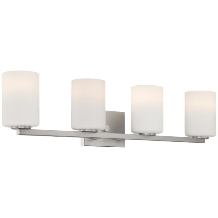 Sienna 4-Light Bathroom Vanity Light in Brushed Steel Sienna 4-Light Bathroom Vanity Light in Brushed Steel
