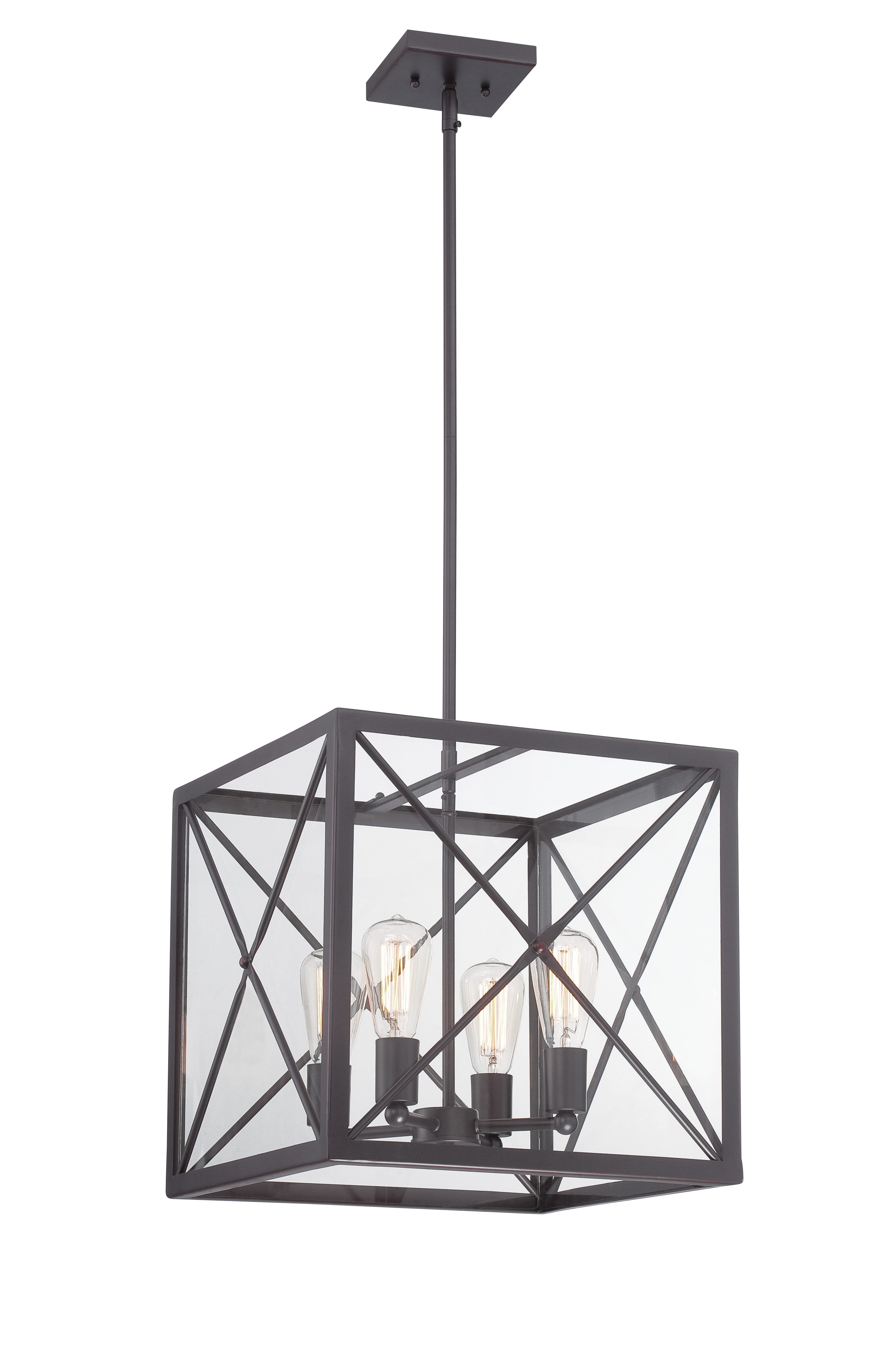 High Line 4-Light Pendant in Satin Bronze