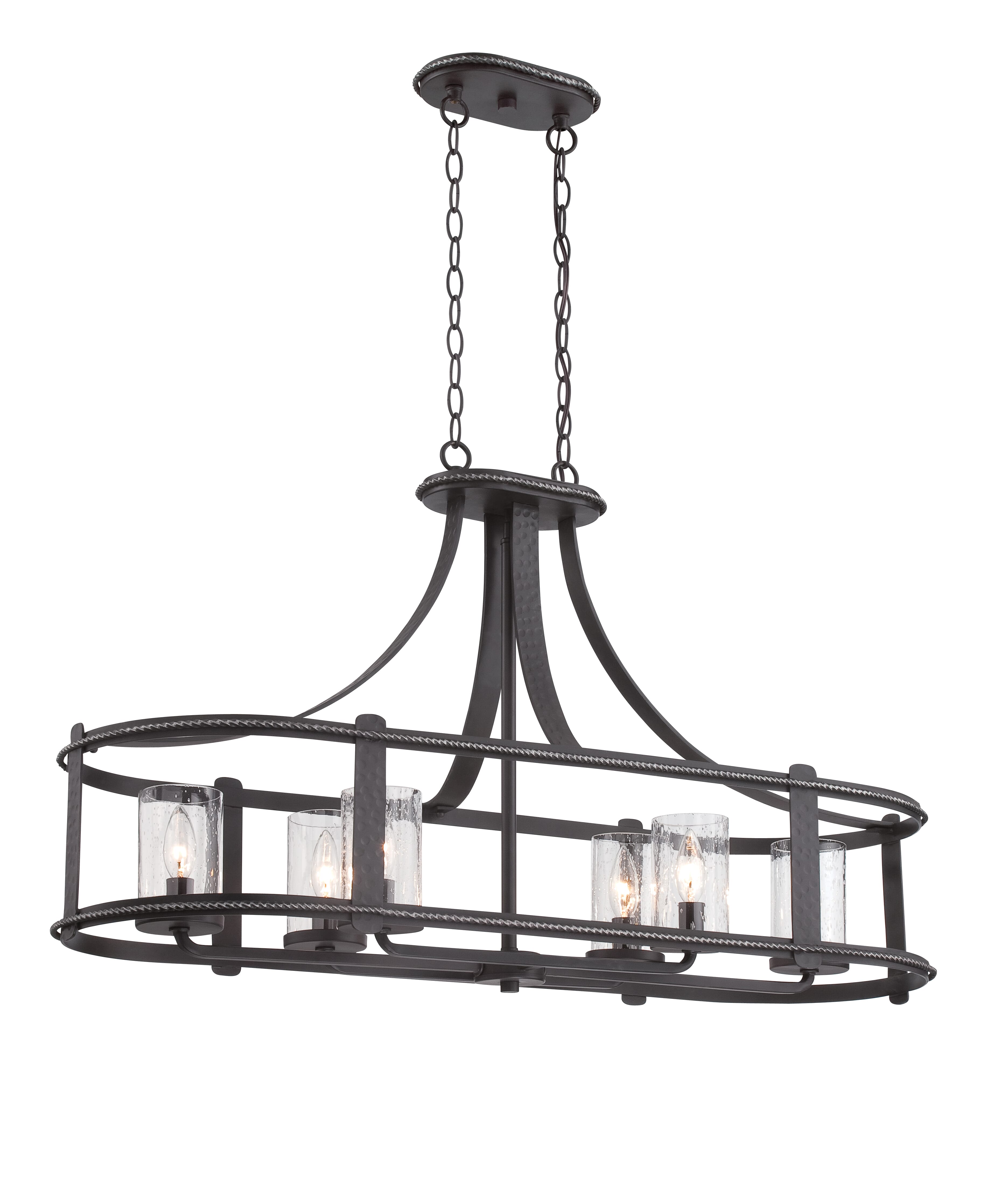 Palencia 6-Light Linear Chandelier in Artisan Pardo Wash