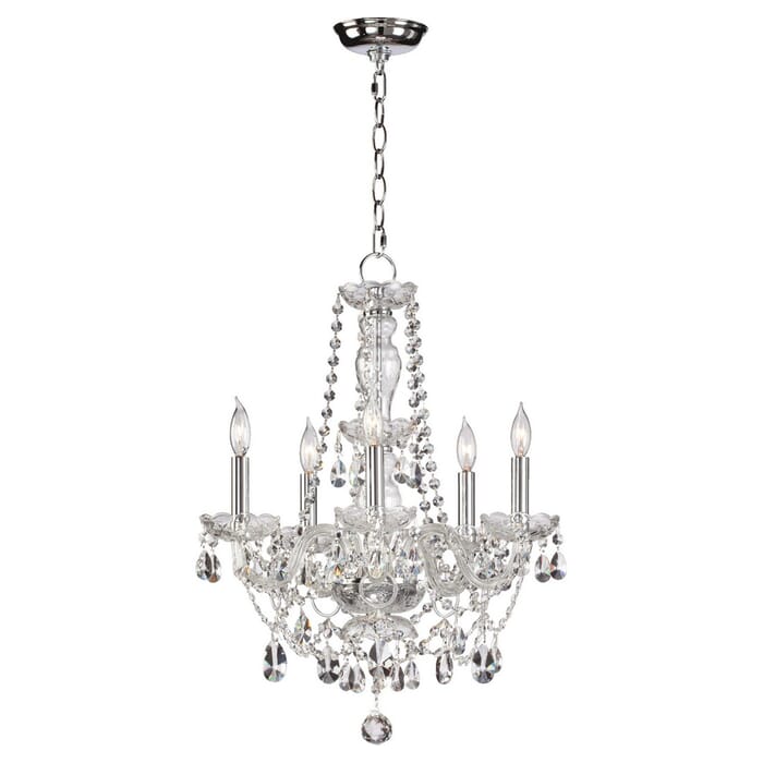 Quorum Bohemian Katerina 5-Light 22" Bohemian Chandelier in Chrome Quorum Bohemian Katerina 5-Light 22" Bohemian Chandelier in Chrome