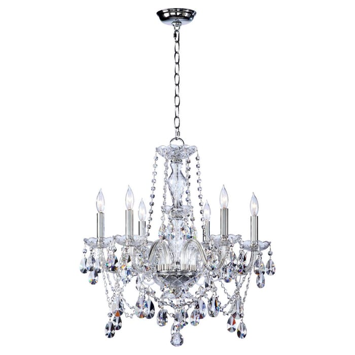 Quorum Bohemian Katerina 6-Light 23" Bohemian Chandelier in Chrome Quorum Bohemian Katerina 6-Light 23" Bohemian Chandelier in Chrome