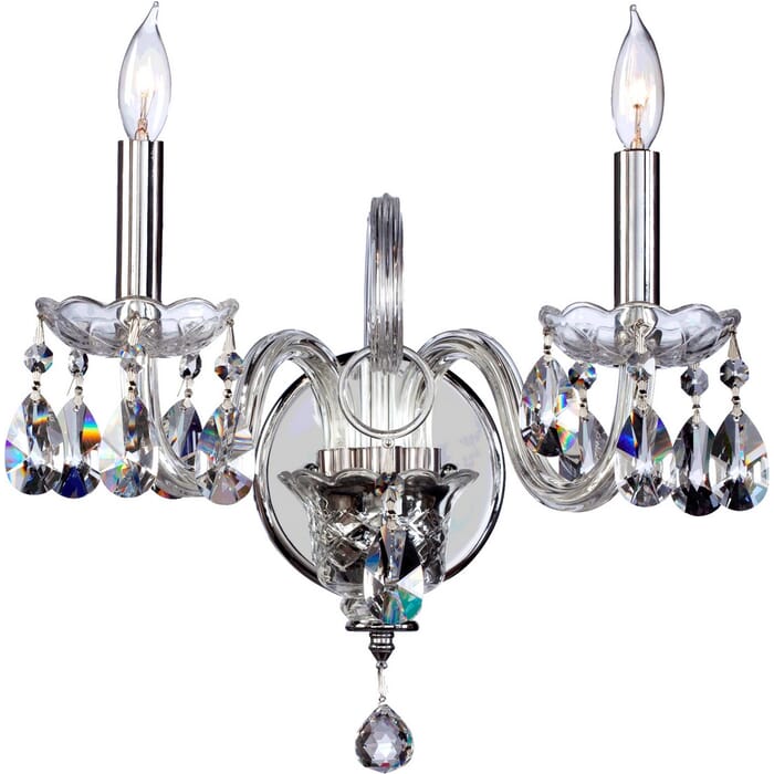 Quorum Bohemian Katerina 2-Light 11" Wall Sconce in Chrome Quorum Bohemian Katerina 2-Light 11" Wall Sconce in Chrome