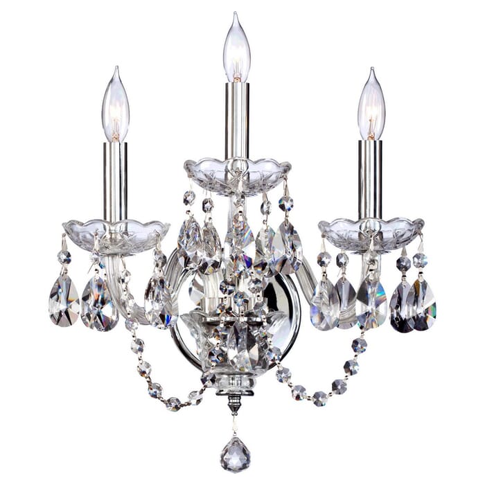 Quorum Bohemian Katerina 3-Light 15" Wall Sconce in Chrome Quorum Bohemian Katerina 3-Light 15" Wall Sconce in Chrome
