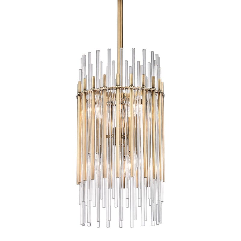 Wallis 6-Light 20" Pendant Light in Aged Brass