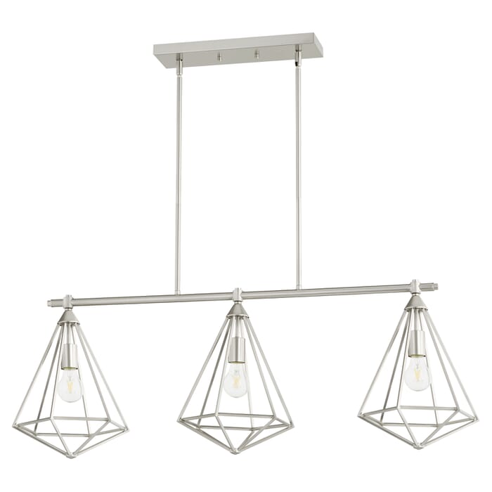 Quorum Bennett 3-Light 11" Kitchen Island Light in Satin Nickel Quorum Bennett 3-Light 11" Kitchen Island Light in Satin Nickel