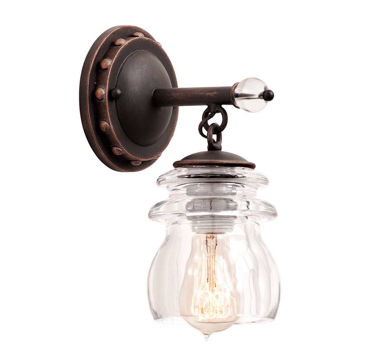 Brierfield 1-Light Wall Sconce in Antique Copper