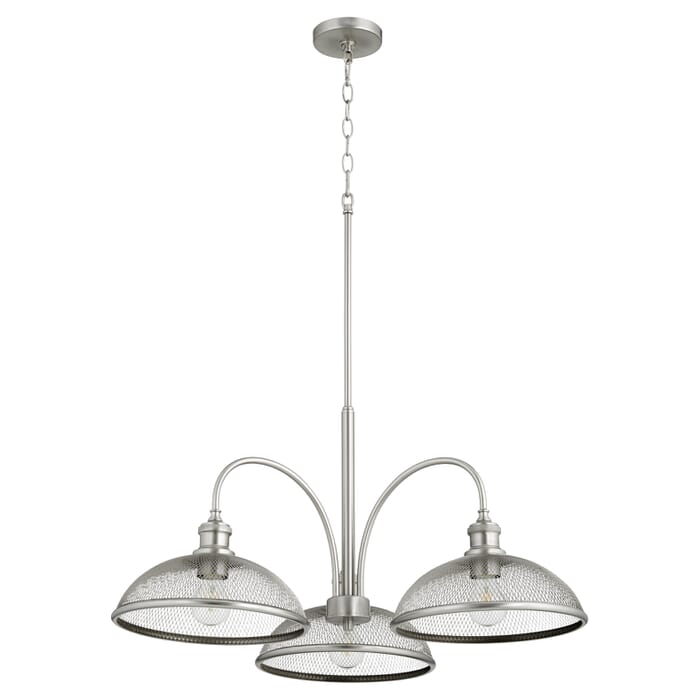 Quorum Omni 3-Light 15" Dinette & Breakfast Chandelier in Satin Nickel Quorum Omni 3-Light 15" Dinette & Breakfast Chandelier in Satin Nickel