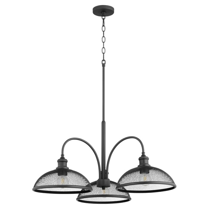 Quorum Omni 3-Light 15" Dinette & Breakfast Chandelier in Noir Quorum Omni 3-Light 15" Dinette & Breakfast Chandelier in Noir