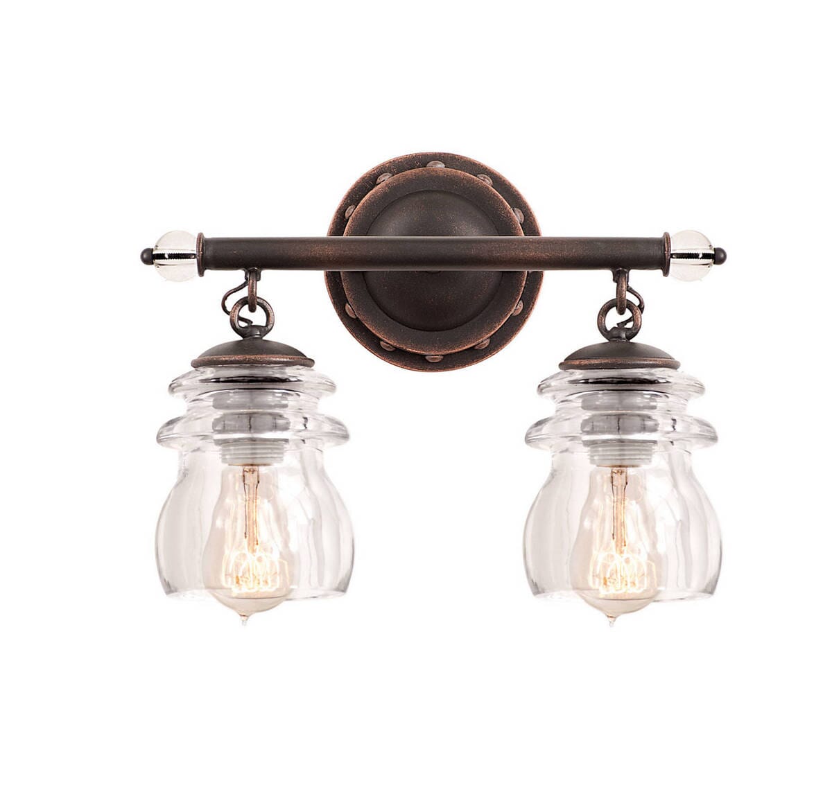 Kalco Brierfield 2-Light Bathroom Vanity Light in Antique Copper -  LightsOnline.com