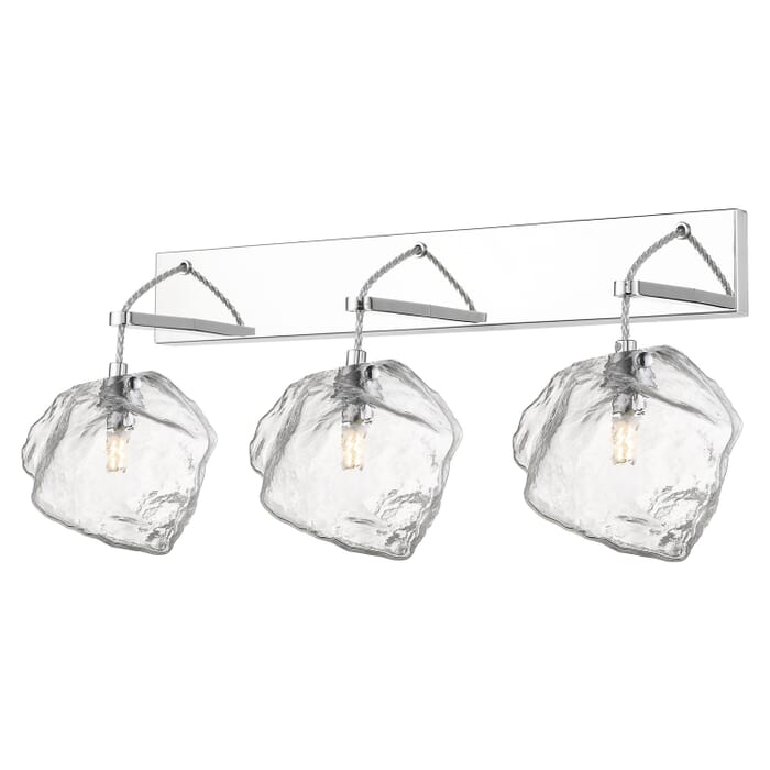 Boulder 3-Light LED Bathroom Vanity Light in Mirrored Stainless Steel Boulder 3-Light LED Bathroom Vanity Light in Mirrored Stainless Steel