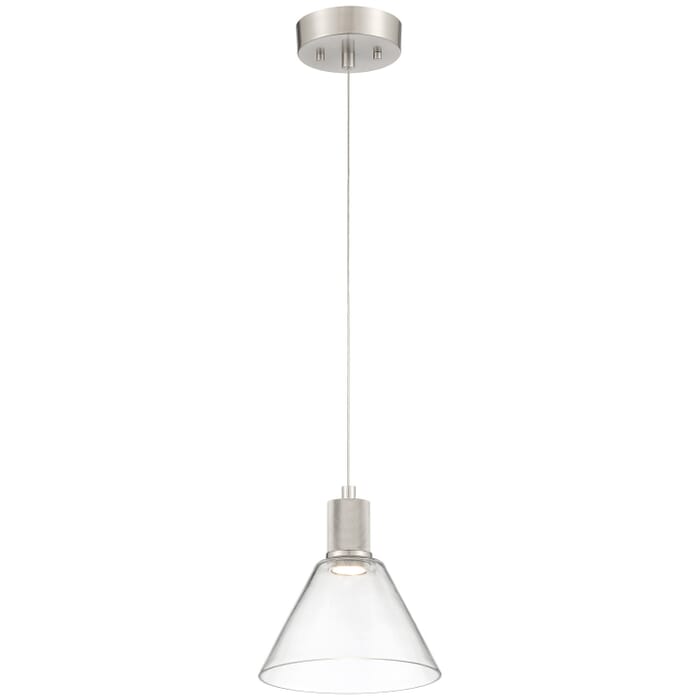 Port Nine Martini 1-Light LED Pendant in Brushed Steel Port Nine Martini 1-Light LED Pendant in Brushed Steel