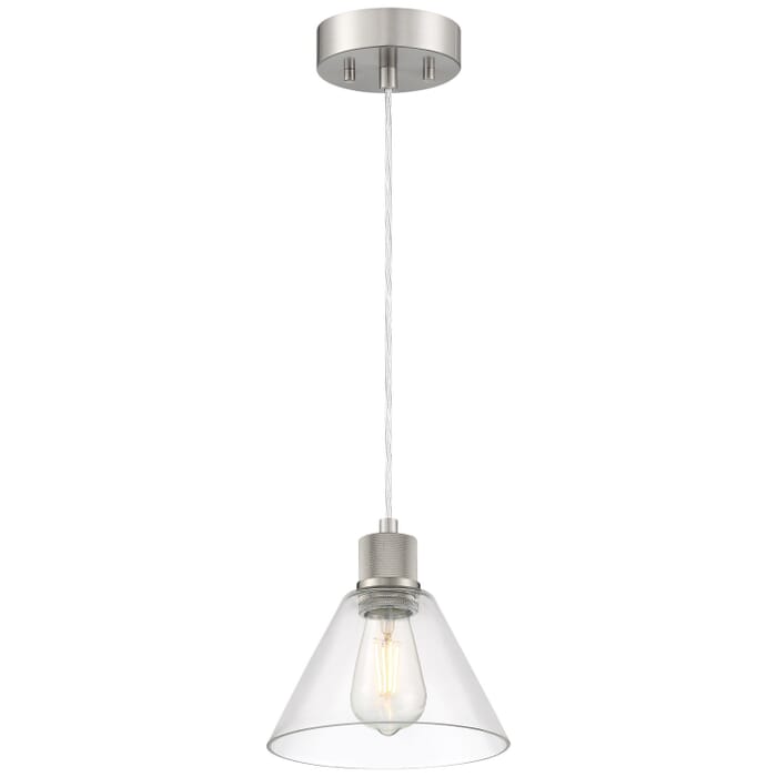 Port Nine Martini 1-Light LED Pendant in Brushed Steel Port Nine Martini 1-Light LED Pendant in Brushed Steel