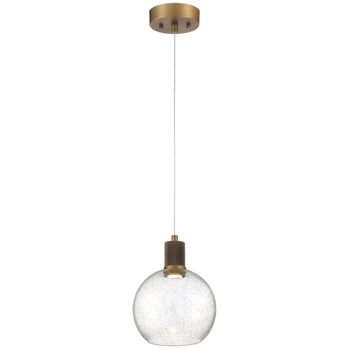 Port Nine Burgundy 1-Light LED Pendant in Antique Brushed Brass Port Nine Burgundy 1-Light LED Pendant in Antique Brushed Brass