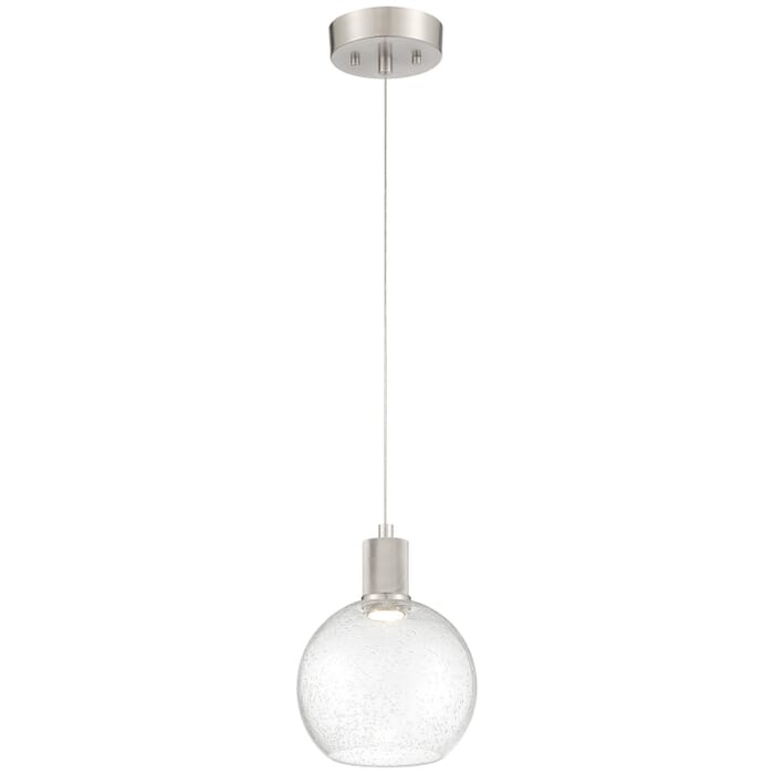 Port Nine Burgundy 1-Light LED Pendant in Brushed Steel Port Nine Burgundy 1-Light LED Pendant in Brushed Steel