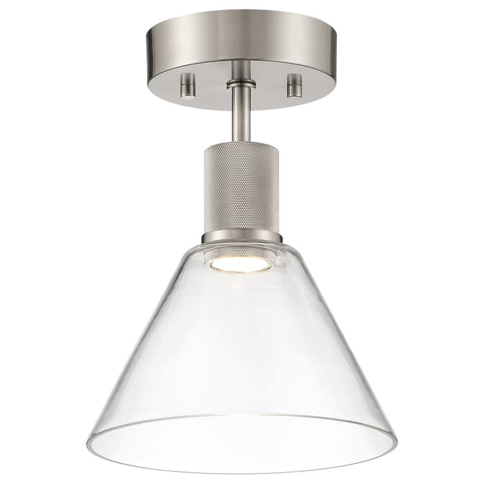 Port Nine Martini 1-Light LED Semi-Flush Mount in Brushed Steel Port Nine Martini 1-Light LED Semi-Flush Mount in Brushed Steel