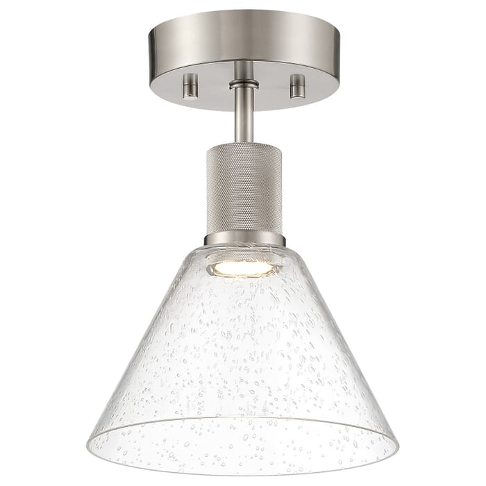 Port Nine Martini 1-Light LED Semi-Flush Mount in Brushed Steel Port Nine Martini 1-Light LED Semi-Flush Mount in Brushed Steel