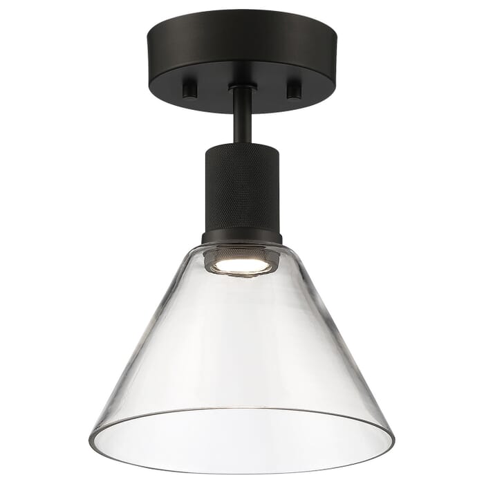 Port Nine Martini 1-Light LED Semi-Flush Mount in Matte Black Port Nine Martini 1-Light LED Semi-Flush Mount in Matte Black
