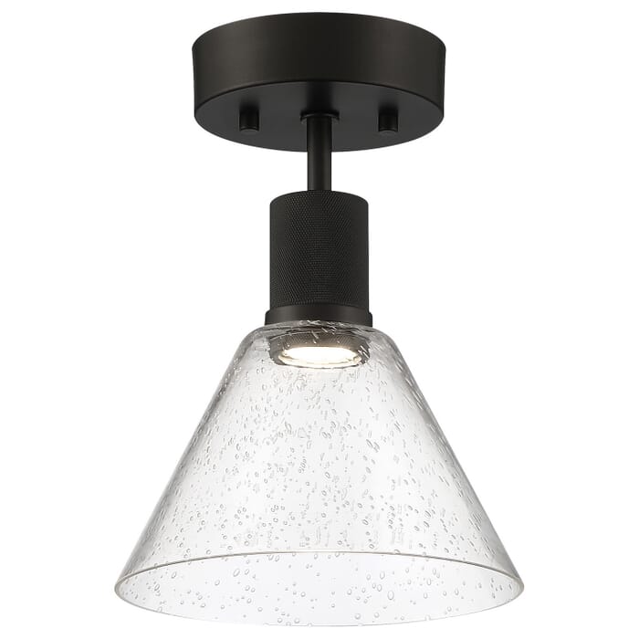 Port Nine Martini 1-Light LED Semi-Flush Mount in Matte Black Port Nine Martini 1-Light LED Semi-Flush Mount in Matte Black