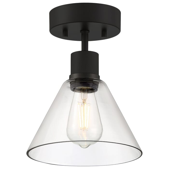 Port Nine Martini 1-Light LED Semi-Flush Mount in Matte Black Port Nine Martini 1-Light LED Semi-Flush Mount in Matte Black
