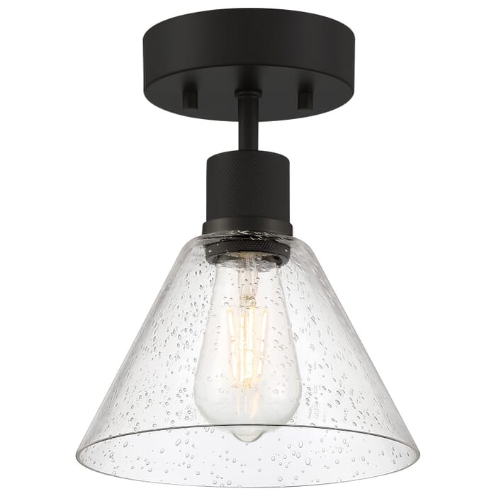 Port Nine Martini 1-Light LED Semi-Flush Mount in Matte Black Port Nine Martini 1-Light LED Semi-Flush Mount in Matte Black
