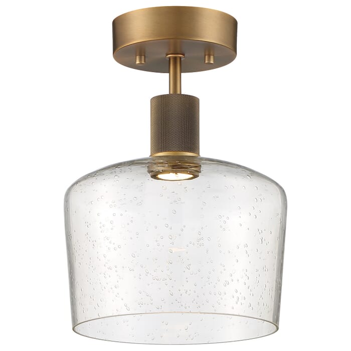 Port Nine Chardonnay 1-Light LED Semi-Flush Mount in Antique Brushed Brass Port Nine Chardonnay 1-Light LED Semi-Flush Mount in Antique Brushed Brass