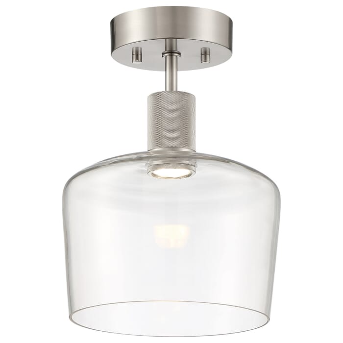 Port Nine Chardonnay 1-Light LED Semi-Flush Mount in Brushed Steel Port Nine Chardonnay 1-Light LED Semi-Flush Mount in Brushed Steel