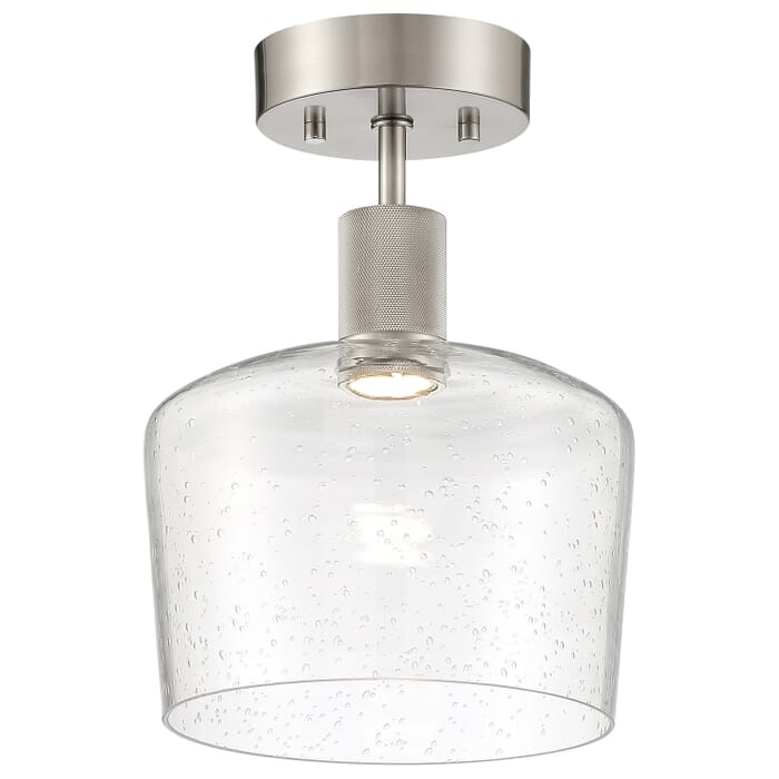 Port Nine Chardonnay 1-Light LED Semi-Flush Mount in Brushed Steel Port Nine Chardonnay 1-Light LED Semi-Flush Mount in Brushed Steel