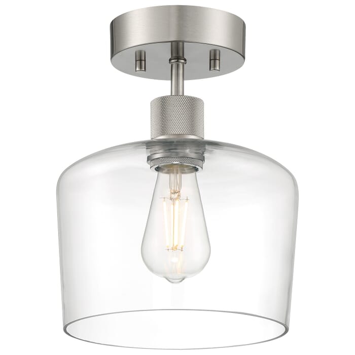 Port Nine Chardonnay 1-Light LED Semi-Flush Mount in Brushed Steel Port Nine Chardonnay 1-Light LED Semi-Flush Mount in Brushed Steel