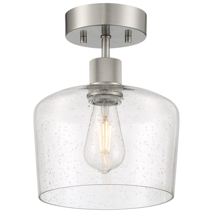 Port Nine Chardonnay 1-Light LED Semi-Flush Mount in Brushed Steel Port Nine Chardonnay 1-Light LED Semi-Flush Mount in Brushed Steel