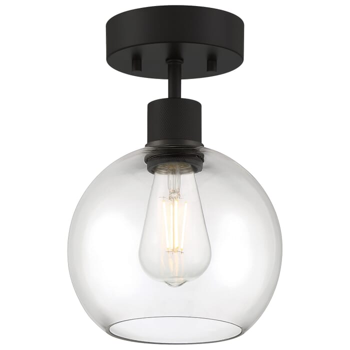 Port Nine Burgundy 1-Light LED Semi-Flush Mount in Matte Black Port Nine Burgundy 1-Light LED Semi-Flush Mount in Matte Black