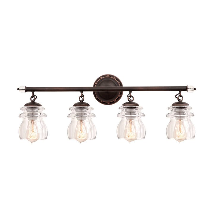 Kalco Brierfield 4-Light Bathroom Vanity Light in Antique Copper Kalco Brierfield 4-Light Bathroom Vanity Light in Antique Copper