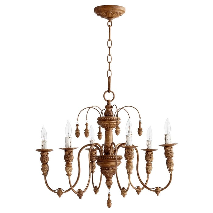 Quorum Salento 6-Light 20" Transitional Chandelier in French Umber Quorum Salento 6-Light 20" Transitional Chandelier in French Umber