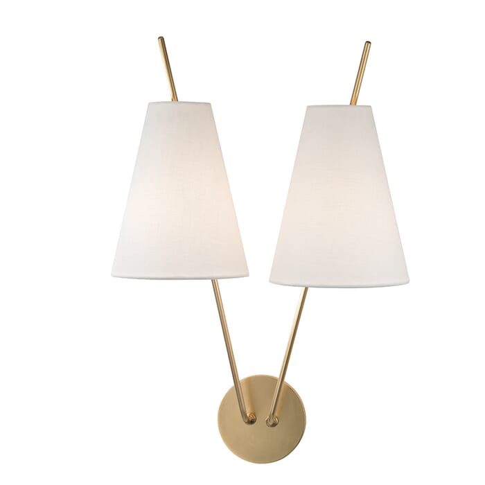Hudson Valley Milan 2-Light 22" Wall Sconce in Aged Brass Hudson Valley Milan 2-Light 22" Wall Sconce in Aged Brass