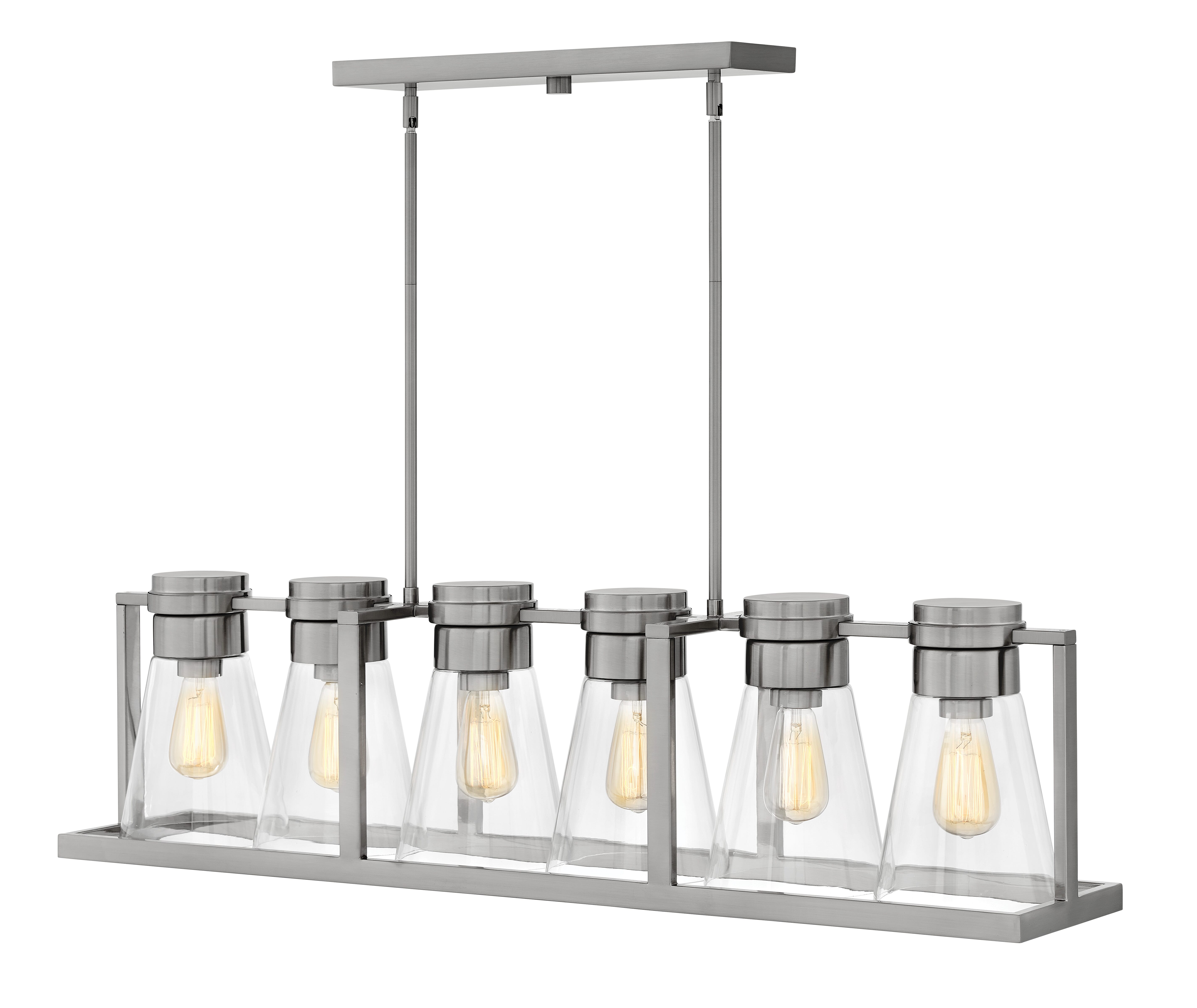 Brushed Nickel LED Linear Chandelier from the Refinery Collection