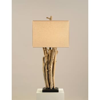 Currey & Company 33" Driftwood Table Lamp in Natural and Old Iron