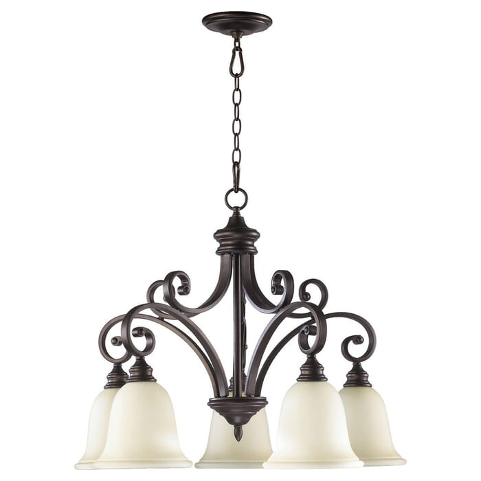 Quorum Bryant 5-Light 24" Dinette & Breakfast Chandelier in Oiled Bronze Quorum Bryant 5-Light 24" Dinette & Breakfast Chandelier in Oiled Bronze