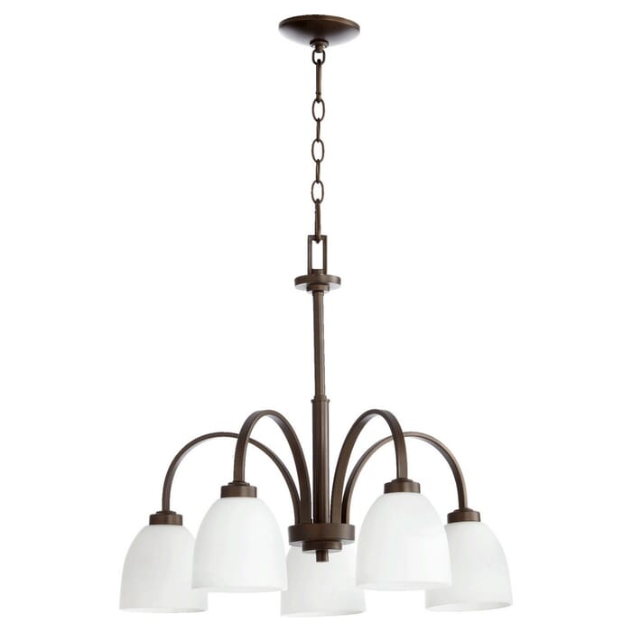 Quorum Reyes 5-Light 22" Dinette & Breakfast Chandelier in Oiled Bronze Quorum Reyes 5-Light 22" Dinette & Breakfast Chandelier in Oiled Bronze