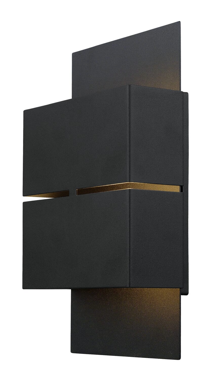 Kibea 2-Light LED Outdoor Wall Light in Matte Black